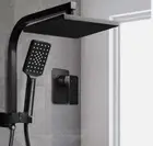 Cefito 8'' Rain Shower Head Set Handheld Round High Pressure Mixer Tap Black.