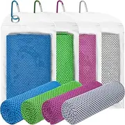 4 Pcs Cooling Towel, Ice Towel, Microfiber Towel, Soft Breathable Chilly Towel Stay Cool for Yoga, Sport, Gym, Golf, Camping, Fitness, Running, Workout & More Activities (40"x 12")