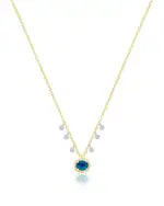 Meira T 14K White & Yellow Gold Opal & Blue Topaz Pendant Necklace, 16-18