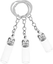 Travel Perfume Bottle Set 3pcs Mini Glass Jars Keychain Portable Essential Oil Bottles Acrylic Lid for Women