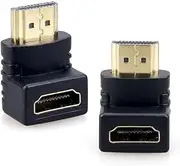 AIMALL HDMI 90 Degree Right Angle Adapter, HDMI Male to HDMI Female Converter, Gold Plated Connectors, 1080p 3D Deep Colour TrueHD DTS-HD Support