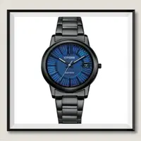 在飛比找momo購物網優惠-【CITIZEN 星辰】黑鋼藍面簡約款光動能女錶(FE601