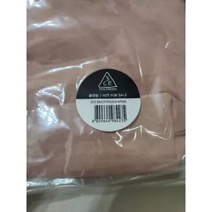 全新韓國3CE 黑色網眼側背小包 粉橘隨身化妝包 收納包