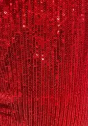 Red Pleated Glitz Sequin Mesh Fabric By The Yard 54" Wide