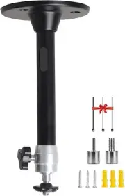 Universal Projector Mount Adjustable 18cm Wall Ceiling Bracket 5kg Black 360 Rot