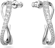 Women's Twist Hoop Pierced Earrings, Set of Brilliant Swarovski Crystal Earrings with Plating