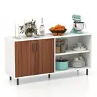 Giantex Buffet Sideboard Storage Cabinet 2-Door Cupboard Metal Legs Modern 148CM