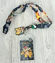 Nintendo Super Mario Bowser Lanyard ID Badge Holder w/Metal Charm 2023 NEW