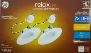 (2-Pack) GE Relax LED 6" Recessed Downlight Indoor Floodlight Soft White 65w Eq.
