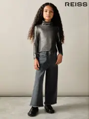 Reiss Silver Casey 4-9 yrs Metallic-Thread Roll-Neck Top (AD5025) | $45