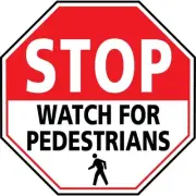 24 in. Stop Watch For Pedestrians Safety Floor Sign