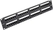 2U 48 Ports Cat5E Unshielded Wallmount or Rackmount Patch Panel UTP Ethernet Patch Panel with Cat5E Adapter Patch Panel