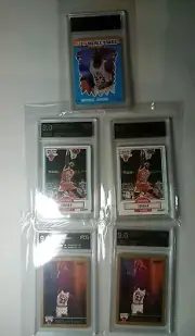 1990-91 Michael Jordan 5x LOT Fleer & Skybox FCG 9 - 8.5