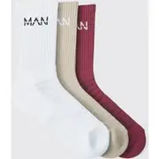 Mens Multi Man Active Cushioned Training Crew Socks 3 Pack
