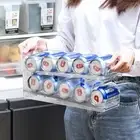 Rolling Beverage Can Organizer 2-Tier Fridge Storage Rack Soda Can Holder Home