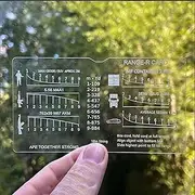 Range Finder Card, Hunt-R Card, Range-R Card, 900m Measurement Slide Rule Tool,Flexible Hunting Rangefinder Card with 6 Reticles Including Man, Door, Semi-Truck, IMF Container, Ranch Fence, SUV