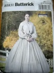Butterick 5831 Civil War Costume Dress Petticoat Miss Size 8-16 Sewing Pattern *