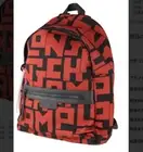 Longchamp Le Pliage Backpack Black Red LPG Polyamide Canvas Leather Logo Unisex