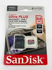 (14) SANDISK Ultra Plus 64GB microSDXC UHS-I Speed Up to 150MB/s