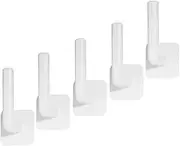 Ciieeo 5pcs Nail- Wall Hooks Adhesive Wall Hangers Household Wall Hooks Self Adhesive Hook for Bathroom Multi-use Wall Hooks Hanging Keys Hooks Plastic White No Trace Stickers Storage