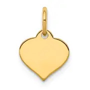 10k Yellow Gold 10k .018 Gauge Heart Disc Charm