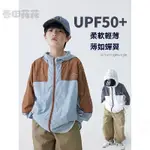 兒童冰絲防曬外套  UPF50+ 兒童防曬衣夏季薄款外套 拚接色男童防曬衣 防蚊外套 夏日透氣連帽外套 透氣空調衫  I