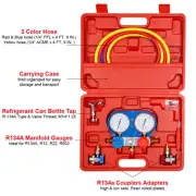HVAC AC Manifold Gauge Set 4 Valve R410a R22 R134a Refrigerant Diagnostic Tools