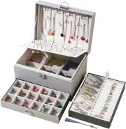 Caja De Joyeria Para Pendientes Para Mujeres Y Niñas Ninas Organizador De Joyas