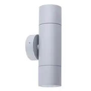 Pillar Light Up/Down 12V MR16 Matte Gre IP65 Round Back Plate