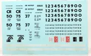 HO Scale - Conrail G52X Coalporter Prototype - Gray/Black scheme Decals