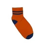 American Trench Coolmax Stripe Quarter Crew Socks NOS NEW Orange/Royal Blue