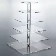 6 Tier Square Pole Acrylic Cupcake Stand Cup Cake Tower Tree Cupcake Display