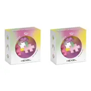 2x Plus Plus Hexel Fidget Toy Bubblegum Kids/Child 6-Interconnected Blocks 3y+