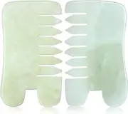 2Pcs Massage Guasha Jade Comb - Scraping Scalp and Birthing Tool for Labor Pain - Multifunctional Handheld Head Massage Tool for Caring, Relaxation and Birth