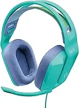 Logicool G G335MN Gaming Headset, Mint, Wired Stereo, 0.1 inch (3.5 mm), Lightweight, 7.8 oz (222 g), Flip Mute, Microphone, 2.1 ch, PS5, PS4, PC Switch, Xbox Smartphones, Compatible Headphones,
