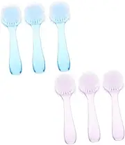 GANAZONO 6Pcs Face Scrubbing Brush Skin Friendly Travel Facial Cleaning Brush for Home Use Includes and Brushes for Deep Pore Cleansing and Makeup Application