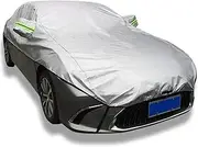 Half Car Cover for Chevy Tahoe 2007-2024, Tear-Resistant Oxford Cloth Car Windshield Cover, Rainproof, Snowproof, Dustproof, Waterproof, Windproof and Scratch-Proof, with Anti-Theft Lock(Silver)