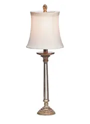 Sari Small Table Lamp In Antique Silver With White Shade,Lighting,Beacon Lighting