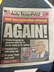 DONALD TRUMP TARGETED LEFT WING NUT ASSASSINATION ATTEMPT NY POST NEWS 9/16 2024