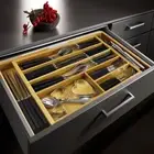 Bamboo Cutlery Tray Expandable Utensil Drawer Kitchen Organizer Insert Divide...