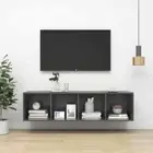 NNEVL Wall-mounted TV Cabinet High Gloss Grey 37x37x142.5 cm Chipboard