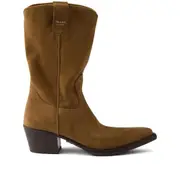 [Prada] Prada Suede Western Ankle Boots 36 IT BROWN