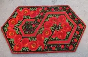 Hand Made Quilted Table Runner/ Topper / Mat ~Poppies ~ 18.5" x 31.5" ~ Red