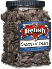 Semi-Sweet Chocolate Discs by Its Delish, 2.5 Lbs Jumbo Container | Dark...