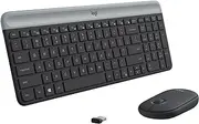 Logitech MK470 Slim Wireless Keyboard and Mouse Combo - Modern Compact Layout, Ultra Quiet, 2.4 GHz USB Receiver, Plug n' Play Connectivity, Compatible with Windows - Graphite