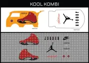HotWheels(1/64), Kool Kombi "Air Jordan 021" Waterslide,PrintedWhiteFirst,Decals
