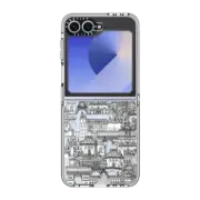 Galaxy Z Flip6 Clear Case Paris toile transparent II
