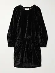 [Isabel Marant] Isabel Marant - Lassie Crushed-velvet Mini Dress - Black - FR 36 FR 36 Black