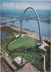 St. Louis Missouri Aerial View Jefferson National Expansion Memorial Postcard