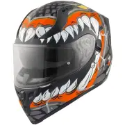 V128 Naga Matt Black Orange Full Face Helmet